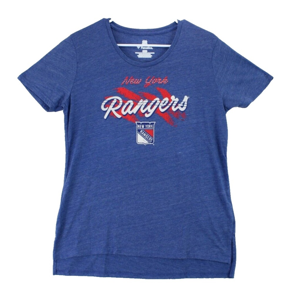 New York Rangers Fanatics Graphic T Shirt Womens M Blue Short Sleeve NHL Hockey